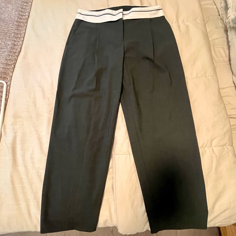 Zara Dark Charcoal Pleated Trousers